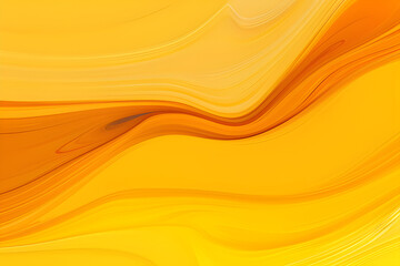 Wall Mural - Elegant Surreal Cover With Amber, Gold and Tangerine Yellow Colors. Fluid Curved Flowing Waves and Curves.