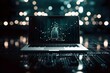 © ekhtiar - Cybersecurity Concept on Laptop Screen with Glowing Lock Symbol. generative ai