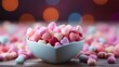 Sweet Valentines Day with candy hearts Candy-themed , illustrator image, HD