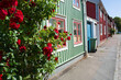 Colorful wooden houses on Kvarnholmen island, Kalmar, Sweden