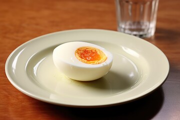 Sticker - half a boiled egg on a full dinner plate