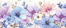 Watercolor Illustration Of Flowers On A Summer Background Perfect For Textiles And Interiors