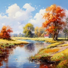 autumn landscape with trees