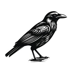 Wall Mural - Crow logo, black and white, AI generated Image