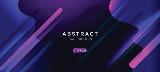 Modern dark black purple gradient abstract background with neon colours geometric circle shape. For brochure, flyer, poster, leaflet, presentation, book cover, banner, landing page, website and more.