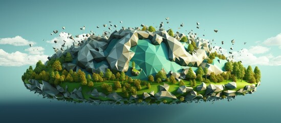 Sticker - Earth illustrated in a polygonal