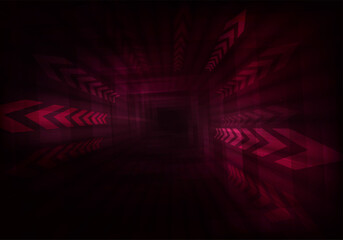 Wall Mural - Geometric burgundy background with arrows, explosion effect.