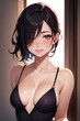 Anime - Portrait d'une séduisante femme portant une robe soirée