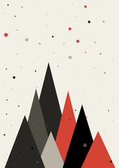 Poster - Abstract minimal modern Christmas card design