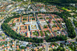 canvas print picture - Neubrandenburg, Altstadt, Stadtring, Mecklenburg-Vorpommern, Deutschland, Luftaufnahme aus dem Flugzeug, 26.08.2023 