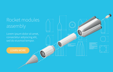 Wall Mural - Rocket Building Isometric Concept