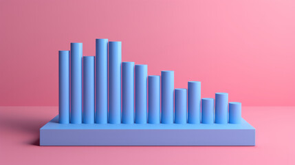 Wall Mural - 3D render of a bar graph for business seo research, analysis, forex trading and inflation