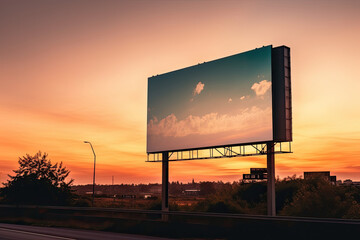 Wall Mural - A stunning and realistic mockup of a blank billboard 