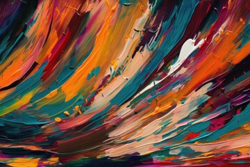 Wall Mural - An abstract background image of colorful painted strokes