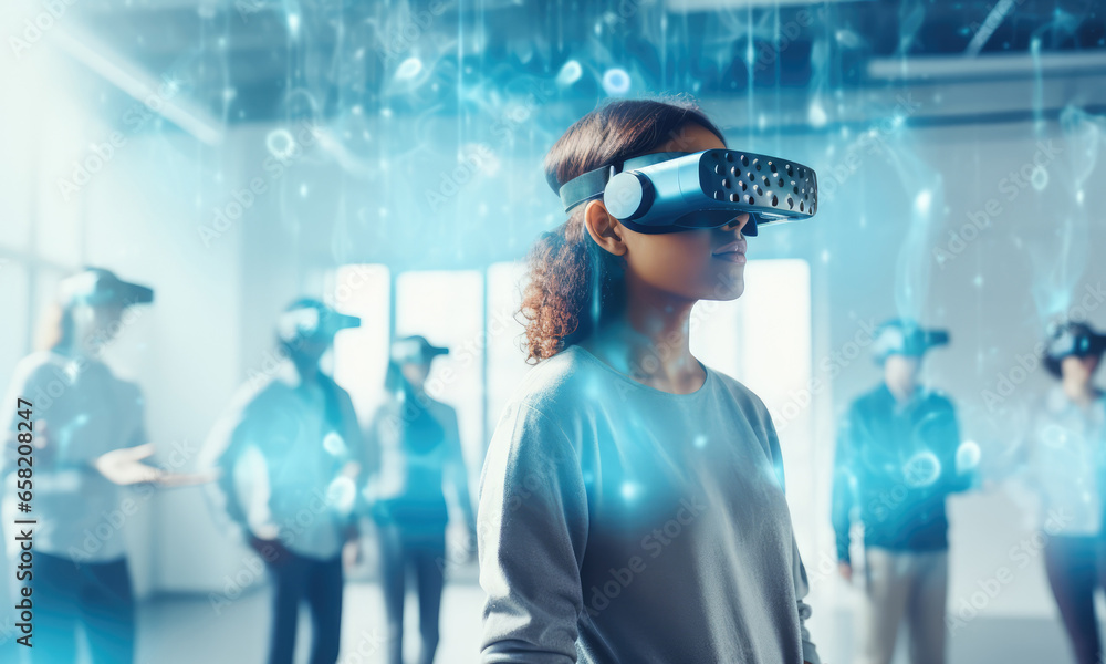 Virtual reality classroom with students from around the world ...