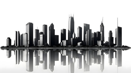 Wall Mural - Showcase imposing skyscrapers belonging to powerful mega-corporations. The city skyline should convey the dominance and opulence of these corporate giants in fine detail.