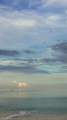 Wall Mural - beautiful landscape with tropical sea at morning. vertical video