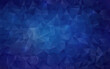 Blue polygon vector pattern background with color gradient. Abstract full frame 3D triangular low poly style background. Copy space.