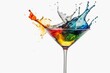 Transparent background martini cocktail drink. Generative AI