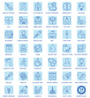 World Diabetes Day Line Art Stroke Vector Icons Set On Square Shape Backgrounds