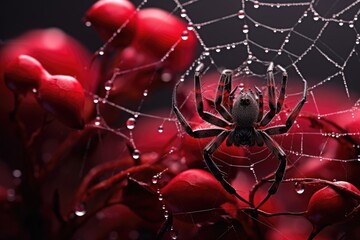 macro photographs of spiders and webs