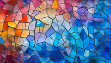 Beautifully Colored Stained Glass Made Of Translucent Polygons