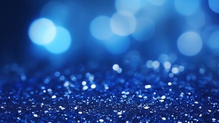 Wall Mural - Blue glitter particles abstract background