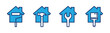 © Vilogsign - Home renovation icons. Home improvement icon. House with paintbrush, wrench, hammer symbol on white background for apps and websites. Vector illustration