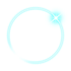 Wall Mural - blue light circle sparkle neon