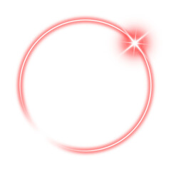 Wall Mural - red light circle sparkle neon