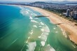 Aerial image of sea at Brava Beach, Itajaí, Santa Catarina, Brazil. Generative AI