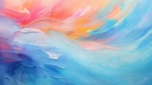 Abstract Background. Oil Paint Strokes Blue And Orange Colors