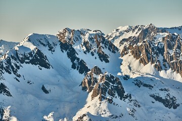 Canvas Print - High mountains in clouds