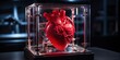 3d printer with a printed human heart