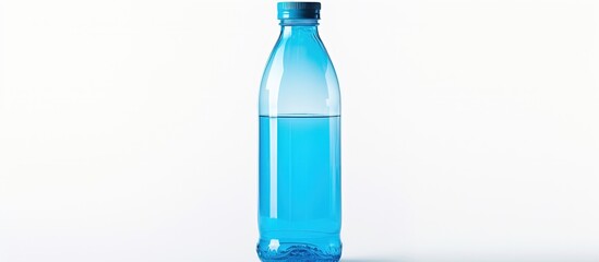 Wall Mural - White background with a plain plastic water bottle