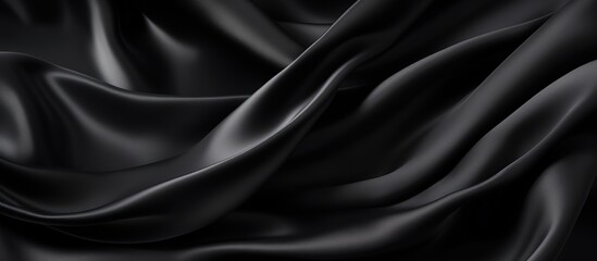 Canvas Print - Silk satin background with black texture Elegant folds luxury design space