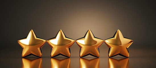 Wall Mural - Customer rating feedback Five golden stars for excellent service satisfaction