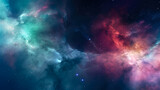 Fototapeta Kosmos - Interstellar Texture: Nebula and Starlight