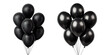 Set of black and golden balloons isolated on transparent background - Generative AI