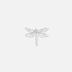 Poster - Dragonfly stone logo sticker isolated on gray background