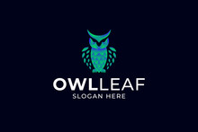 Owl Leaf Gradient Modern Concept Logo Vector Design
