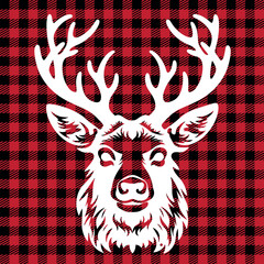 Poster - Christmas and New Year pattern at Buffalo Plaid. Festive background for design and print