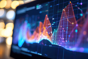 Graph Visualized on a Monitor - AI Generated