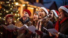 Carolers Singing In The Neighborhood, Christmas Day
