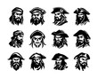 Silhouette Pirate Vector Illustrations Collection
