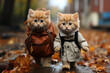 Adorable Feline Duo: Kittens' Homeward Journey