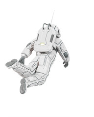 Wall Mural - astronaut is floating forward on rear view