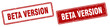 beta version stamp set. beta version square grunge sign