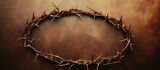 Fototapeta  - Thorny crown on marble background representing Christian suffering