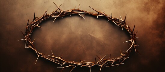 Thorny crown on marble background representing Christian suffering